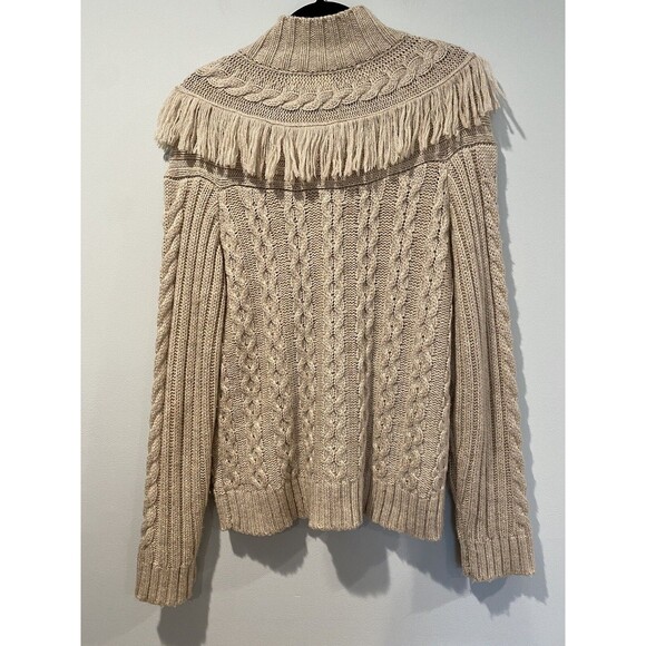 Cardigan Sweater Women Large Chunky Fringe Western Cowgirl Rodeo Granny Cottage - Picture 2 of 7